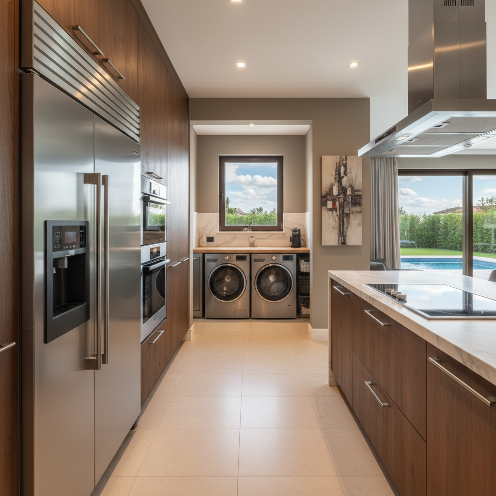 Premium household appliance suite in luxury home